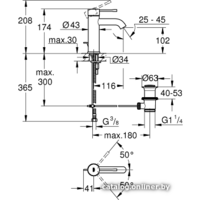 Смеситель Grohe Essence New S-Size 23589GN1 (золотой матовый) - Превью изображения №2 — Интернет-магазин Time-Shop