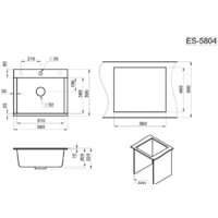 Кухонная мойка Granula ES-5804 (алюминиум) - Превью изображения №5 — Интернет-магазин Time-Shop