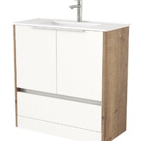 Дабер Тумба под умывальник 017 WeltWasser Deilbach 7517-80 Т17.8W.0.21Б (дуб галифакс/белый/ручка белая)