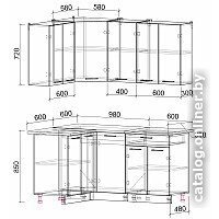 Готовая кухня Интерлиния Мила Лайт 1.2x1.6 (белый платинум/белый платинум/дуб бунратти) - Превью изображения №4 — Интернет-магазин Time-Shop