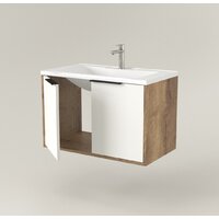  Дабер Тумба под умывальник 018 Andrea Elen 80 Т18.8А.0.21Ч (дуб галифакс/белый/ручка черная) - Превью изображения №3 — Интернет-магазин Time-Shop