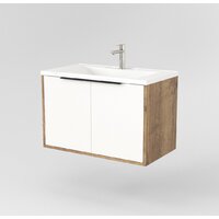  Дабер Тумба под умывальник 018 Andrea Elen 80 Т18.8А.0.21Ч (дуб галифакс/белый/ручка черная) - Превью изображения №2 — Интернет-магазин Time-Shop