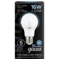 Светодиодная лампочка Gauss LED A60 E27 16 Вт 4100 К 102502216 - Превью изображения №2 — Интернет-магазин Time-Shop