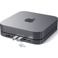 USB-хаб Satechi Aluminum Stand & Hub for Mac Mini ST-ABHFM (серый) - Превью изображения №4 — Интернет-магазин Time-Shop