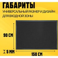 Придверный коврик Sundays Home Ребристый 90x150см 94037 (черный) - Превью изображения №4 — Интернет-магазин Time-Shop