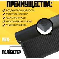 Придверный коврик Sundays Home Ребристый 90x150см 94037 (черный) - Превью изображения №2 — Интернет-магазин Time-Shop
