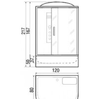 Душевая кабина River Vitim 120/80/50 MT - Превью изображения №2 — Интернет-магазин Time-Shop