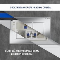 Унитаз подвесной Lauter Square 214903 с кнопкой 219701J (прямоугольная, хром) - Превью изображения №23 — Интернет-магазин Time-Shop