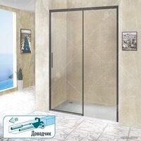 Стеклянная шторка для ванны RGW Leipzig LE-12B 34121219-14 (черный/прозрачное стекло) - Превью изображения №2 — Интернет-магазин Time-Shop