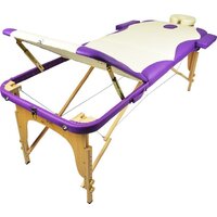 Массажный стол Atlas Sport 70 см складной 3-с деревянный (кремово-фиолетовый) - Превью изображения №2 — Интернет-магазин Time-Shop