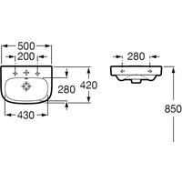 Умывальник Roca Debba 50x42 [32799600Y] - Превью изображения №4 — Интернет-магазин Time-Shop