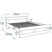 Кровать Mio Tesoro Нави 160x200 2.15.04.060.4 (серый) - Превью изображения №4 — Интернет-магазин Time-Shop
