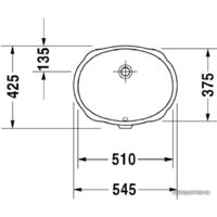 Умывальник Duravit Vero 0466510000 - Превью изображения №2 — Интернет-магазин Time-Shop