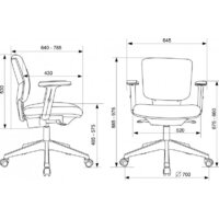 Офисное кресло Бюрократ Dali (черный) - Превью изображения №7 — Интернет-магазин Time-Shop