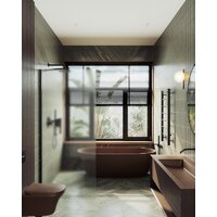 Душевая стенка MaybahGlass 119x195 MGD-688-6ш (сатин стекло/черный) - Превью изображения №4 — Интернет-магазин Time-Shop