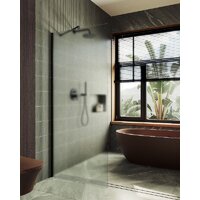 Душевая стенка MaybahGlass 119x195 MGD-688-6ш (сатин стекло/черный) - Превью изображения №3 — Интернет-магазин Time-Shop