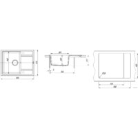 Кухонная мойка Florentina Липси 650 (серый шелк) - Превью изображения №2 — Интернет-магазин Time-Shop