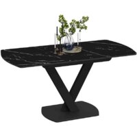 Кухонный стол Трия Салерно Тип 1 (черный муар/стекло черный мрамор) - Превью изображения №2 — Интернет-магазин Time-Shop
