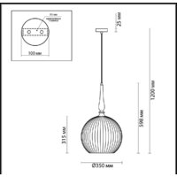 Подвесная люстра Odeon Light Runga 4765/1 - Превью изображения №2 — Интернет-магазин Time-Shop
