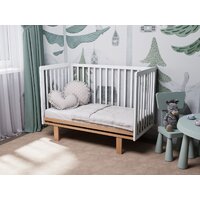 Классическая детская кроватка Incanto PAPI с автоспинкой и маятником KR-0176/60 (белый/бук) - Превью изображения №15 — Интернет-магазин Time-Shop