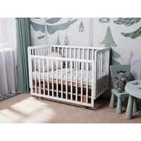 Классическая детская кроватка Incanto PAPI с автоспинкой и маятником KR-0176/60 (белый/бук) - Превью изображения №14 — Интернет-магазин Time-Shop