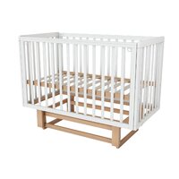 Классическая детская кроватка Incanto PAPI с автоспинкой и маятником KR-0176/60 (белый/бук) - Превью изображения №5 — Интернет-магазин Time-Shop