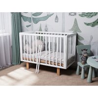 Классическая детская кроватка Incanto PAPI с автоспинкой и маятником KR-0176/60 (белый/бук) - Превью изображения №10 — Интернет-магазин Time-Shop