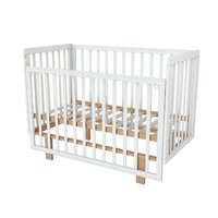 Классическая детская кроватка Incanto PAPI с автоспинкой и маятником KR-0176/60 (белый/бук) - Превью изображения №7 — Интернет-магазин Time-Shop