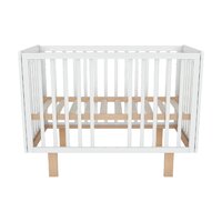 Классическая детская кроватка Incanto PAPI с автоспинкой и маятником KR-0176/60 (белый/бук) - Превью изображения №2 — Интернет-магазин Time-Shop
