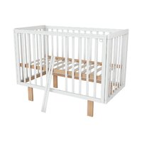 Классическая детская кроватка Incanto PAPI с автоспинкой и маятником KR-0176/60 (белый/бук) - Превью изображения №3 — Интернет-магазин Time-Shop