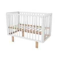 Классическая детская кроватка Incanto PAPI с автоспинкой и маятником KR-0176/60 (белый/бук) - Превью изображения №6 — Интернет-магазин Time-Shop