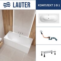Ванна Lauter Ava 180 21208080 (с ножками и сифоном 21Y11030 хром) - Превью изображения №1 — Интернет-магазин Time-Shop