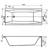 Ванна Cersanit Virgo 180x80 (с каркасом) - Превью изображения №5 — Интернет-магазин Time-Shop