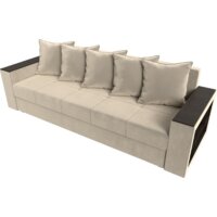 Диван Лига диванов Дубай Лайт полки справа 114346 (микровельвет бежевый) - Превью изображения №4 — Интернет-магазин Time-Shop