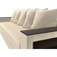 Диван Лига диванов Дубай Лайт полки справа 114346 (микровельвет бежевый) - Превью изображения №5 — Интернет-магазин Time-Shop