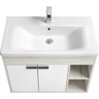  Акватон Тумба под умывальник Флай 80 1A237401FAX10 (дуб белый/дуб крафт) - Превью изображения №2 — Интернет-магазин Time-Shop