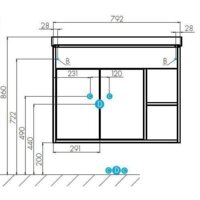  Акватон Тумба под умывальник Флай 80 1A237401FAX10 (дуб белый/дуб крафт) - Превью изображения №6 — Интернет-магазин Time-Shop