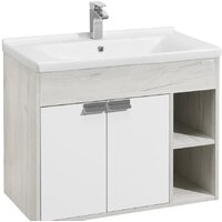 Акватон Тумба под умывальник Флай 80 1A237401FAX10 (дуб белый/дуб крафт)