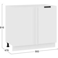 Шкаф навесной Трия Гренада 1Н9У угловой с одной дверью (белый/холст белый) - Превью изображения №3 — Интернет-магазин Time-Shop