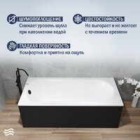 Ванна Lauter Haven 160x75 21202006 (с ножками, лицевым черным и торцевым экраном) - Превью изображения №3 — Интернет-магазин Time-Shop