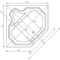 Ванна Aquatek Лира 148x148 - Превью изображения №5 — Интернет-магазин Time-Shop