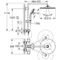 Душевая система  Grohe Euphoria System 310 26075001 - Превью изображения №4 — Интернет-магазин Time-Shop