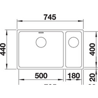 Кухонная мойка Blanco Andano 500/180-U (правая, без клапана-автомата) - Превью изображения №3 — Интернет-магазин Time-Shop