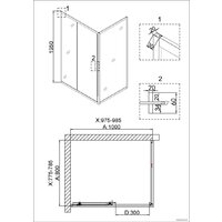 Душевой уголок Niagara NG-6881-08 100x80 (черный) - Превью изображения №3 — Интернет-магазин Time-Shop