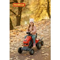 Педальная машинка Полесье Каталка-трактор с педалями Turbo с полуприцепом [52681] - Превью изображения №4 — Интернет-магазин Time-Shop
