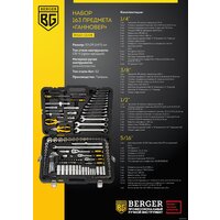 Универсальный набор инструментов Berger BG163-121438 (163 предмета) - Превью изображения №8 — Интернет-магазин Time-Shop