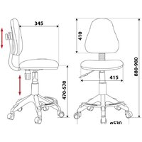Компьютерное кресло Бюрократ KD-4-F/TW-55 (голубой) - Превью изображения №2 — Интернет-магазин Time-Shop