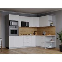 Готовая кухня Интерлиния Мила Лайт 1.68x2.4 правая (белый платинум/белый платинум/дуб бунратти) - Превью изображения №5 — Интернет-магазин Time-Shop