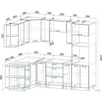 Готовая кухня Интерлиния Мила Лайт 1.68x2.4 правая (белый платинум/белый платинум/дуб бунратти) - Превью изображения №6 — Интернет-магазин Time-Shop