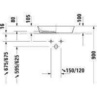 Умывальник Duravit Cape Cod 2347550000 - Превью изображения №2 — Интернет-магазин Time-Shop